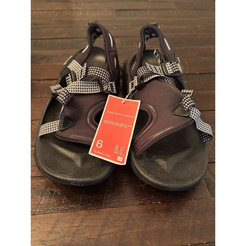 NIKE New Oneonta Sandals Black/Wolf Grey DJ6604-001 Mens Size 6